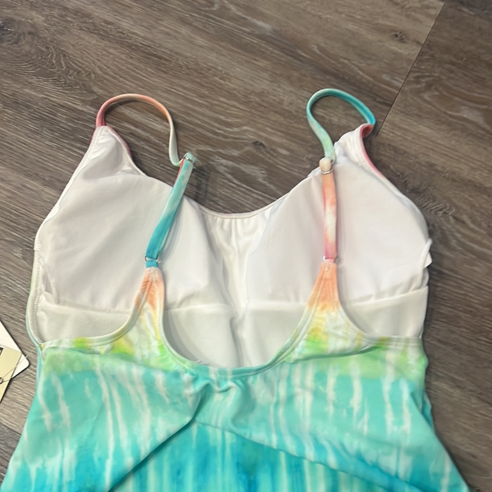 NWT Salt Life logo neon tie dye multicolor swimsuit one piece womens M - Picture 5 of 8